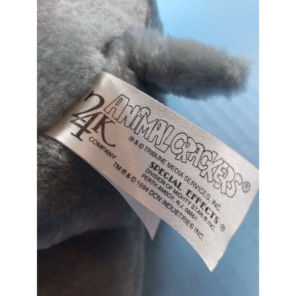 Vtg EUGENE Gray Standing Elephant Animal Crackers 24K Company 9" Plush Toy EC - Picture 5 of 8